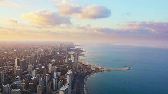 芝加哥市景顶视图在芝加哥伊利诺斯州美国