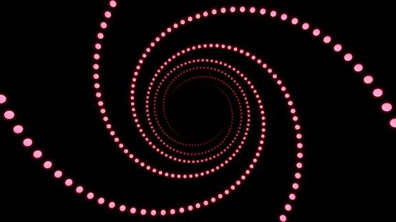 彩色霓虹灯发光螺旋球体循环动画背景