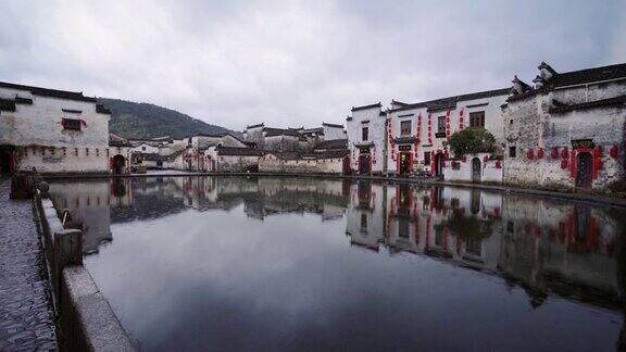 中国古村落(宏村)下雨天