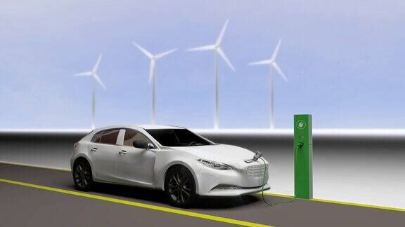 电动汽车充电站和风力涡轮机