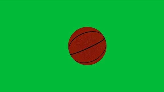 篮球落在绿色色键背景上
