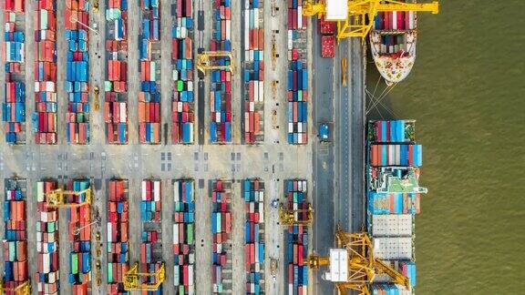 商业集装箱港口的超视图