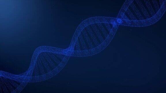 DNA菌株在蓝色背景下旋转建设医学染色体物理科学