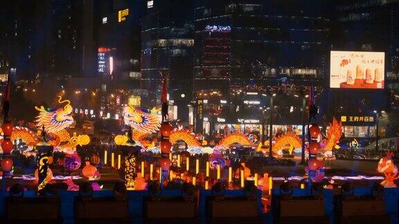 中国西安春节期间的街景