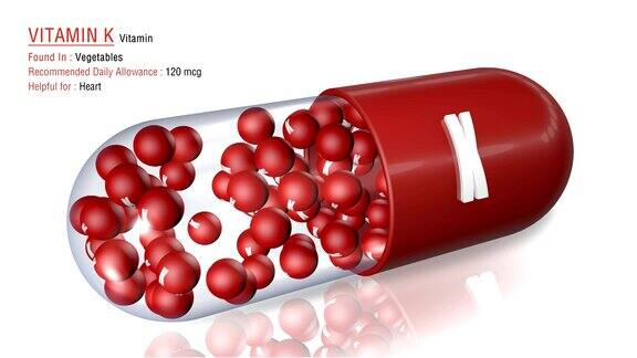 维生素K-动画维生素胶囊概念