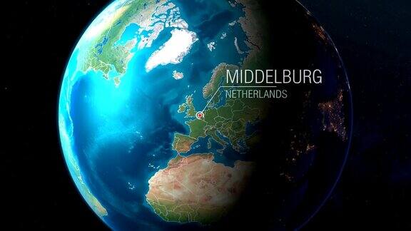 荷兰-米德尔堡-从太空到地球