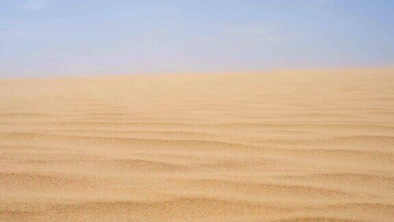 沙漠中的金色沙滩微风拂面