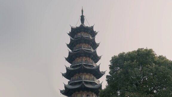 上海-中国-龙华寺全景-孔庙塔