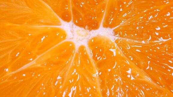 旋转和微距拍摄橙色水果