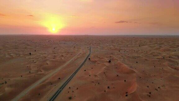 中东沙漠的日落