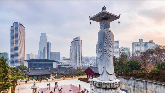 韩国首尔江南城的奉子寺夜景