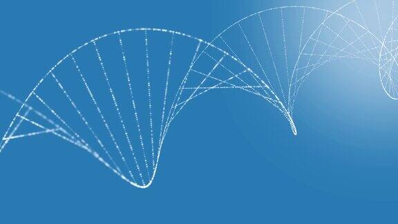 DNA链背景图抽象闪闪发光的DNA双螺旋与景深