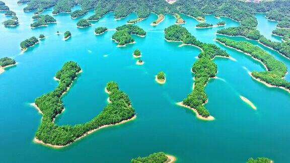 杭州千岛湖的鸟瞰图