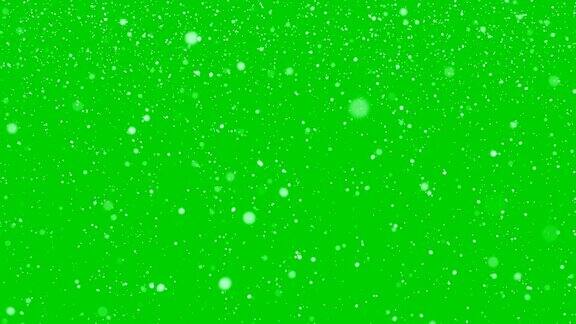 落雪被隔离在绿色(循环4k+色度键)
