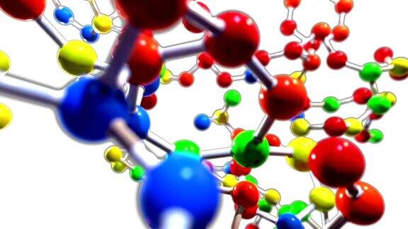 分子球和棍模型飞原子化学生物科学技术