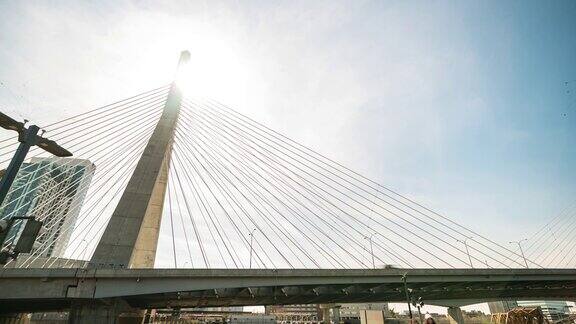 延时:波士顿扎基姆大桥高速公路在波士顿市中心的马美国