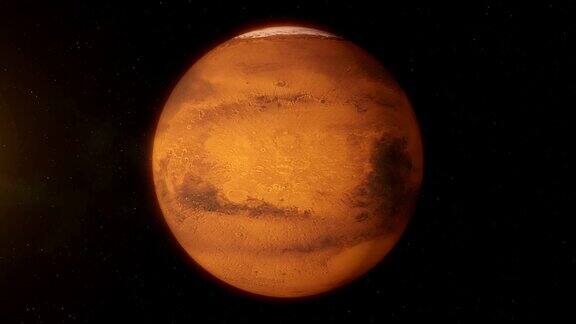 真实的火星在深空旋转