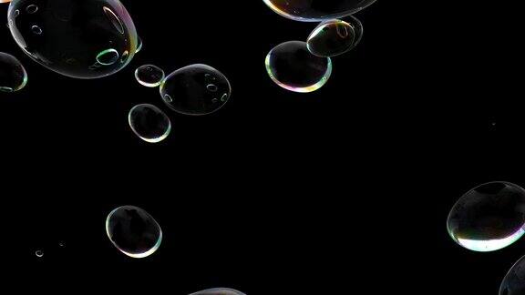 气泡元素动画黑色背景上气泡的运动动画无缝循环