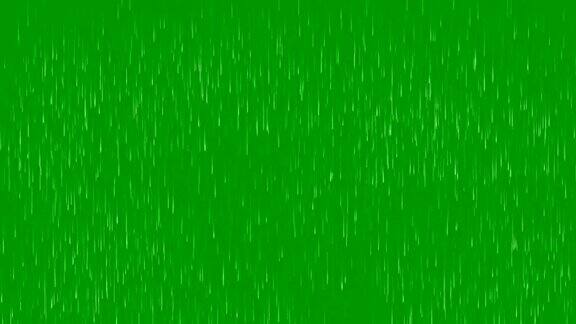 降雨运动图形与绿色屏幕背景