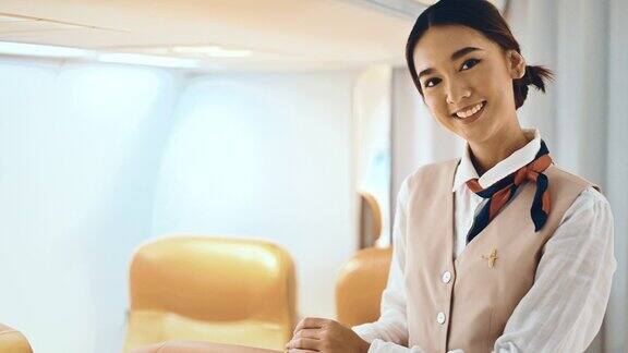 亚洲女性空姐微笑