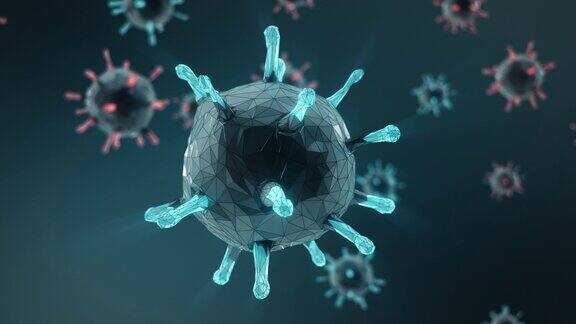 数字病毒感染引起慢性疾病爆发冠状病毒COVID-19病毒扩散肝炎病毒H1N1流感病毒流感感染生物艾滋病3D动画