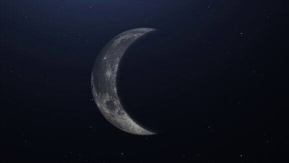 电影月食从太空上的星星背景三维渲染