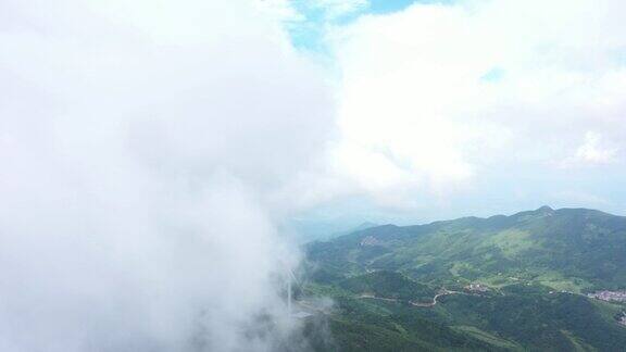 中国高山云雾的航拍镜头