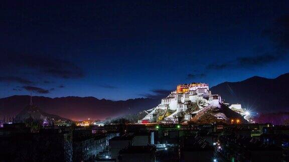 西藏的布达拉宫时间流逝