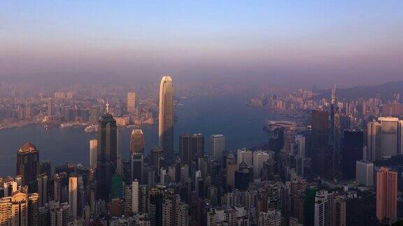 4K时间推移:香港城市景观的时间推移