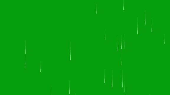 下落的雨滴运动图形与绿色屏幕背景