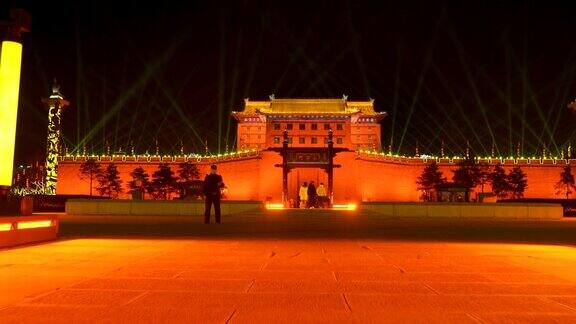中国陕西西安古城墙南门灯展庆祝中国春节