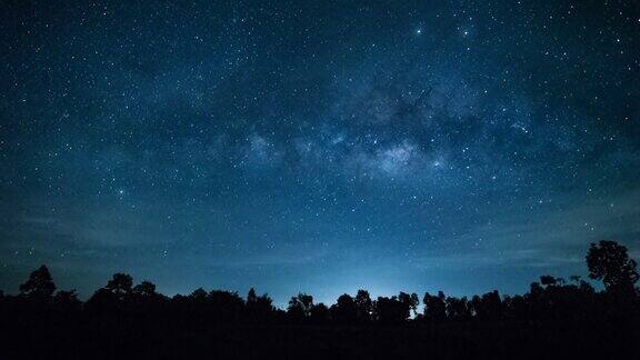 美丽夜空银河系星星的4K时间间隔