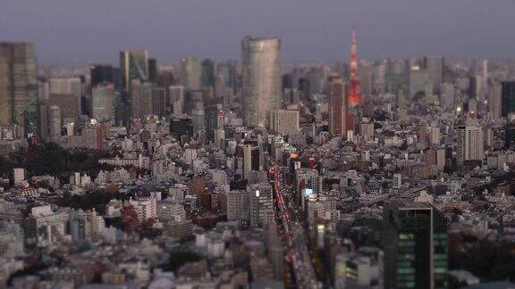 东京塔黄昏|倾斜