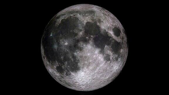 星光背景、宇宙和科学背景下月球表面光运动的动画月相