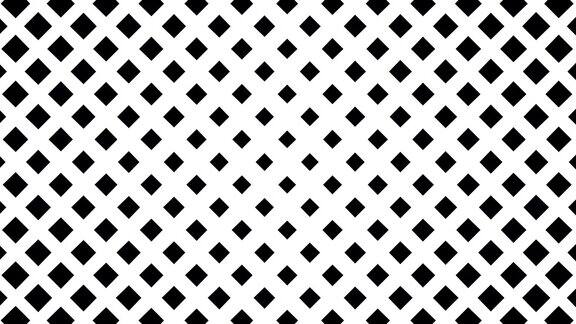 图形过渡:抽象运动效果与几何图案黑色和白色调色板完美的广播开场和视频镜头探索未来主义设计正方形网格在4K中擦除