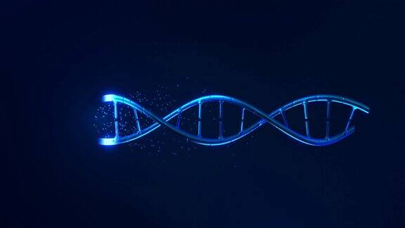 DNA3D动画在黑暗的背景科学和医学概念