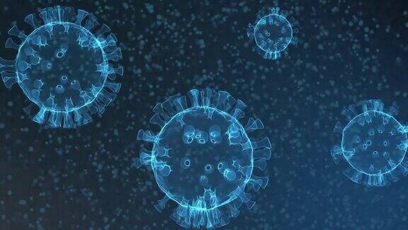 近距离病毒细胞在移动的黑底上的三维图像