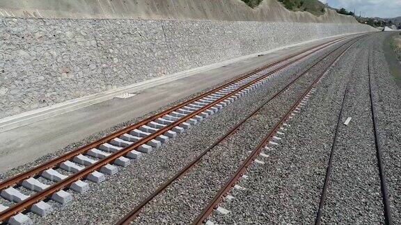 高铁铁路建设鸟瞰图西瓦斯和安卡拉之间的高铁基础设施研究Ankara-Sivas土耳其06192019