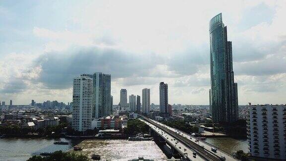 鸟瞰图曼谷滨河市中心
