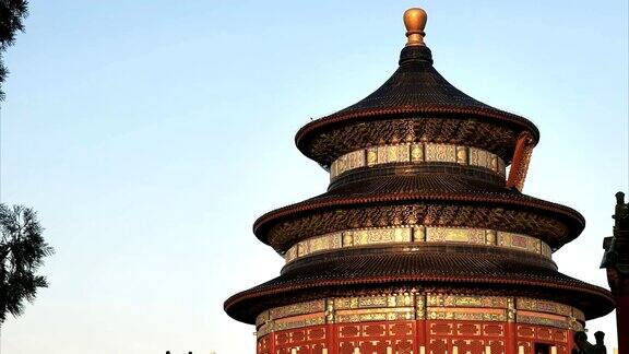 日落近景北京天坛