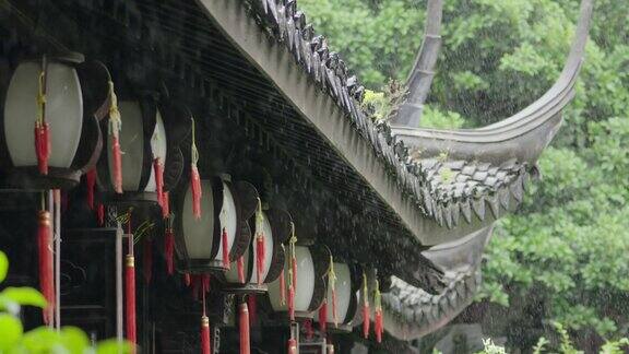 雨中的中国古代建筑