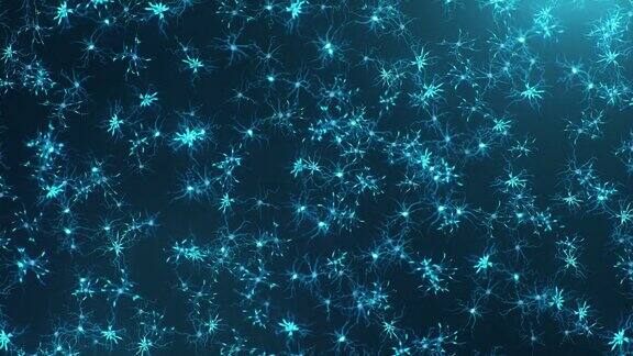 大脑中的动画神经元突触和神经元细胞发送电子化学信号电脉冲的活动突触轴突神经递质大脑中的树突3D动画