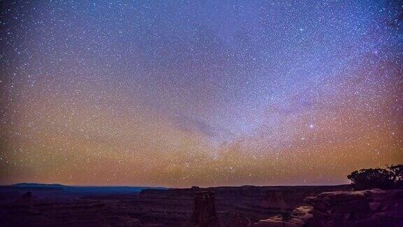 时间流逝-美丽的银河移动在死马点州立公园-犹他州-美国