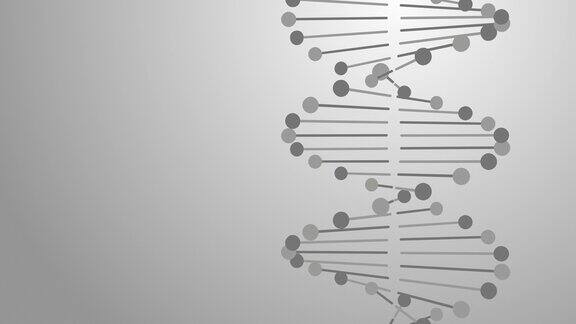 DNA3D动画全息图发光旋转DNA双螺旋科学和医学概念