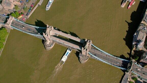 鸟瞰图塔桥伦敦英国4k
