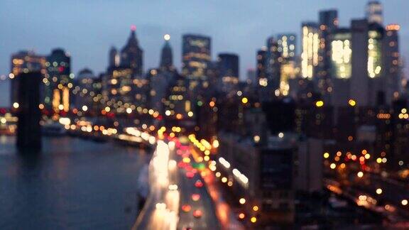 曼哈顿下城-纽约下城黄昏时的