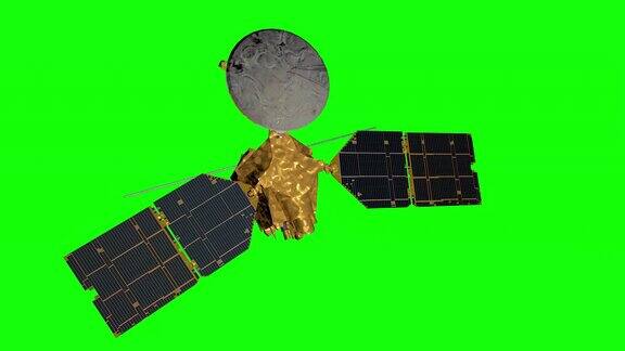 火星勘测轨道飞行器MRO在绿色屏幕上环绕火星在外层空间旋转的火星去太空中的红色星球火星旅行这段视频由美国宇航局提供