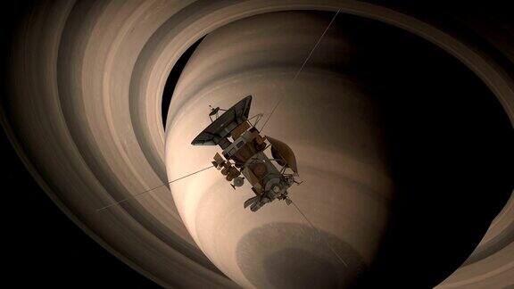 “卡西尼”号卫星正在接近土星卡西尼·惠更斯号是一艘发射到土星的无人飞船CG动画这段视频由美国宇航局提供