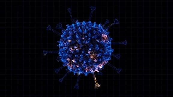 病毒扫描病毒扫描接口HUD病毒分析医学概念用于标题文本演示3d动画60FPS