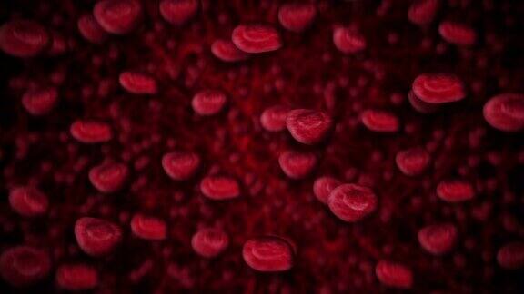红细胞在血液中漂浮在血管中循环医学概念3D绘制静脉和动脉卫生保健循环动画